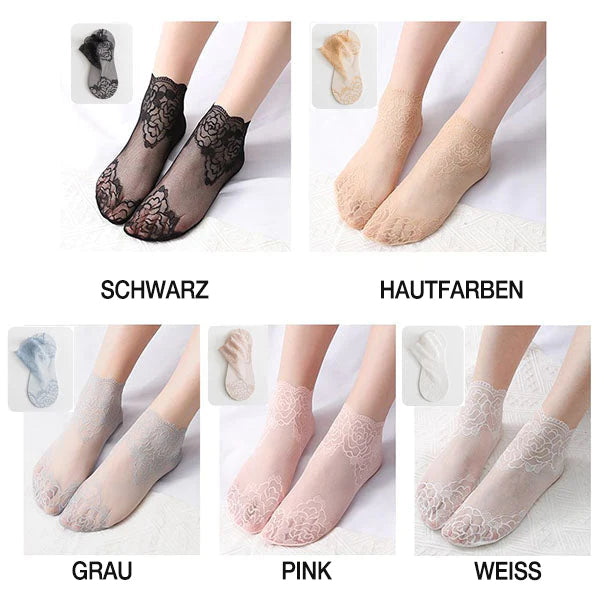 Modische Damen-Spitzensocken (5 Paar)-9