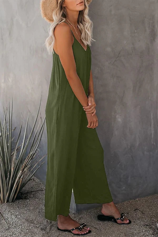 Fließender Jumpsuit mit Taschen. Letzter Tag des Ausverkaufs, 50% Rabatt-3