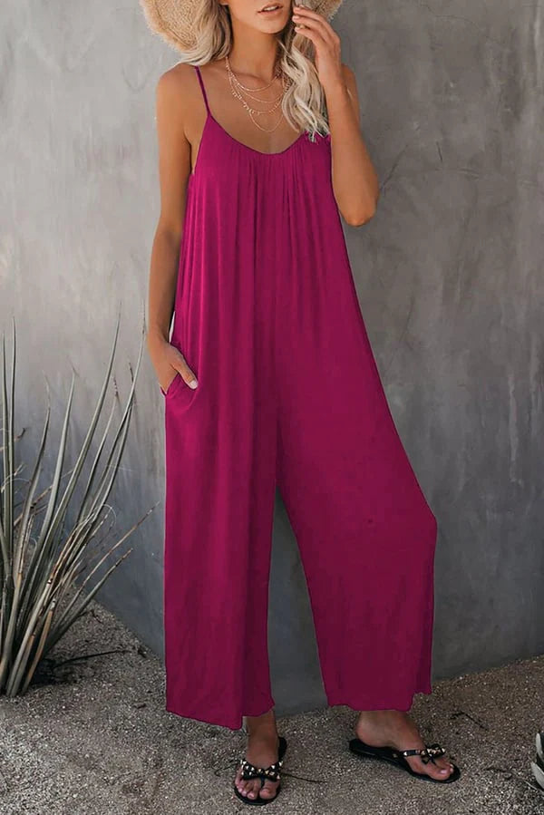 Fließender Jumpsuit mit Taschen. Letzter Tag des Ausverkaufs, 50% Rabatt-9