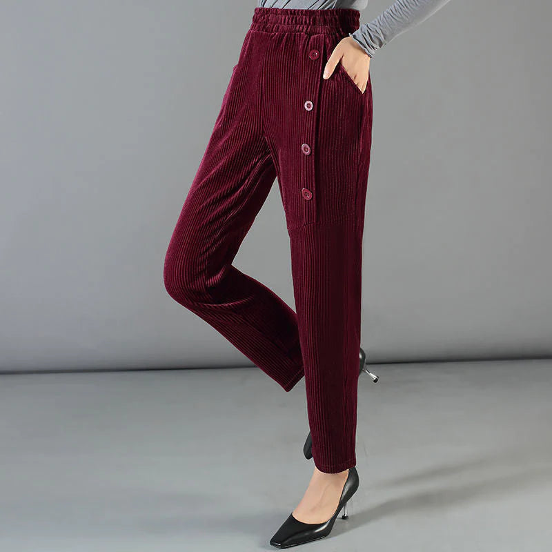 Women’s Warm Corduroy High Waist Pants-6