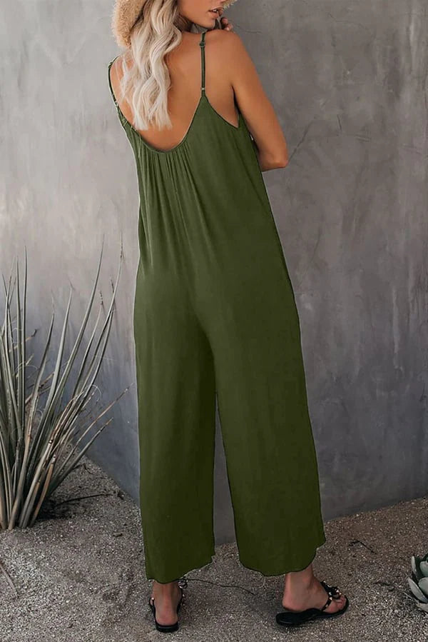 Fließender Jumpsuit mit Taschen. Letzter Tag des Ausverkaufs, 50% Rabatt-4