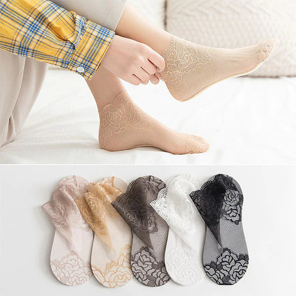 Modische Damen-Spitzensocken (5 Paar)-7